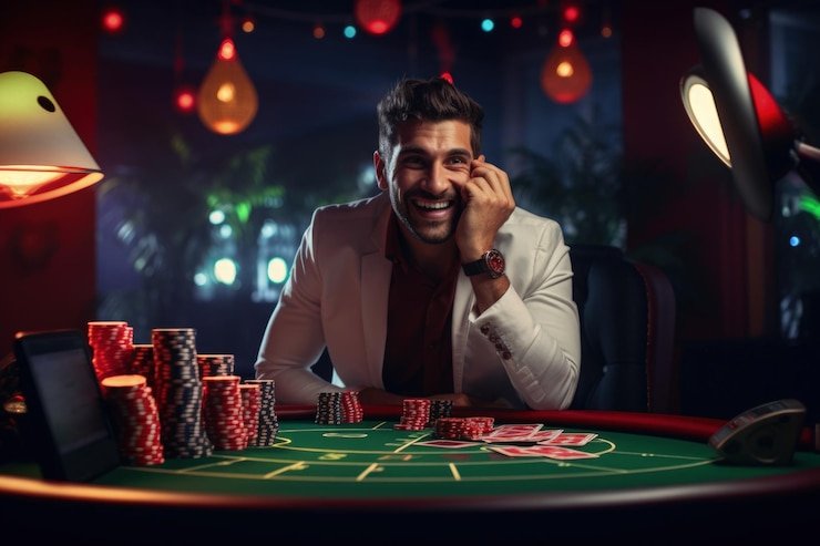 Studio dealer Speed Baccarat dengan kartu fisik dan streaming multi-kamera HD